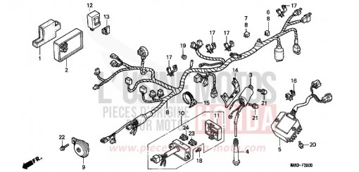 FAISCEAU DES FILS/ BOBINE D'ALLUMAGE NX650V de 1997